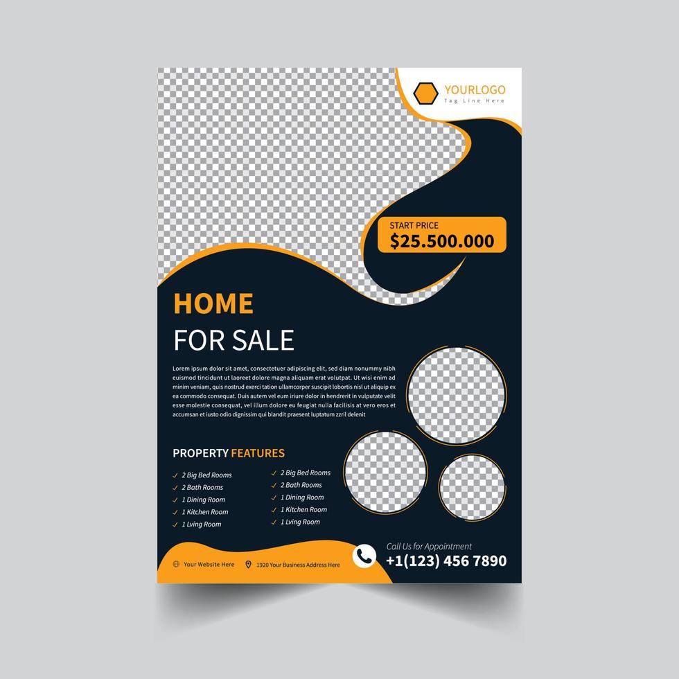Real estate flyer design vector