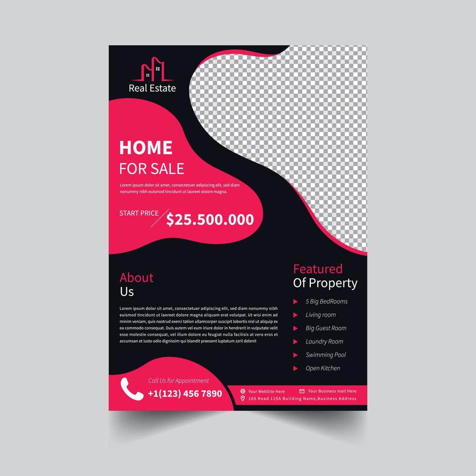 Real estate flyer design vector