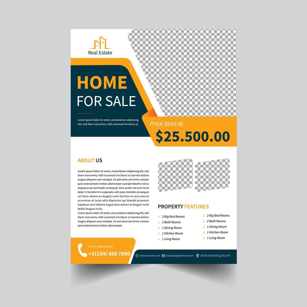 Real estate flyer design vector