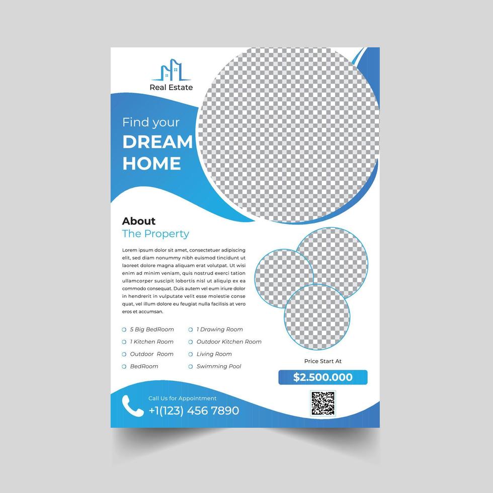 Real estate flyer design vector