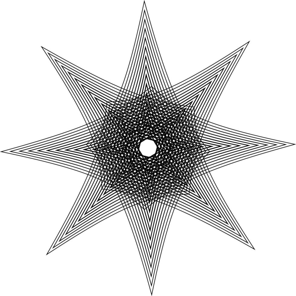 Star Shaped Black and white geometrical concentrated line frame illustration material vector illustration stock illustration.