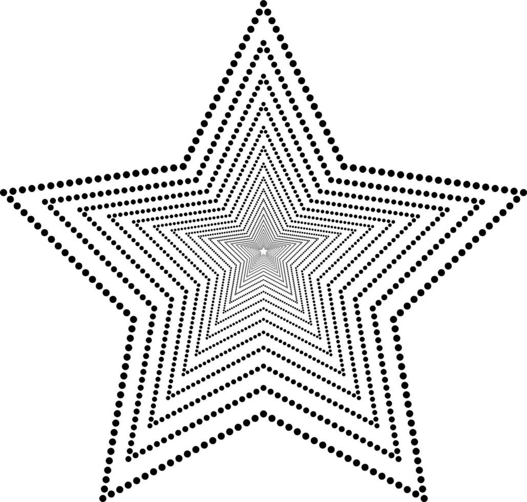 Star Shaped dots Black and white geometrical concentrated line frame illustration material vector illustration stock illustration