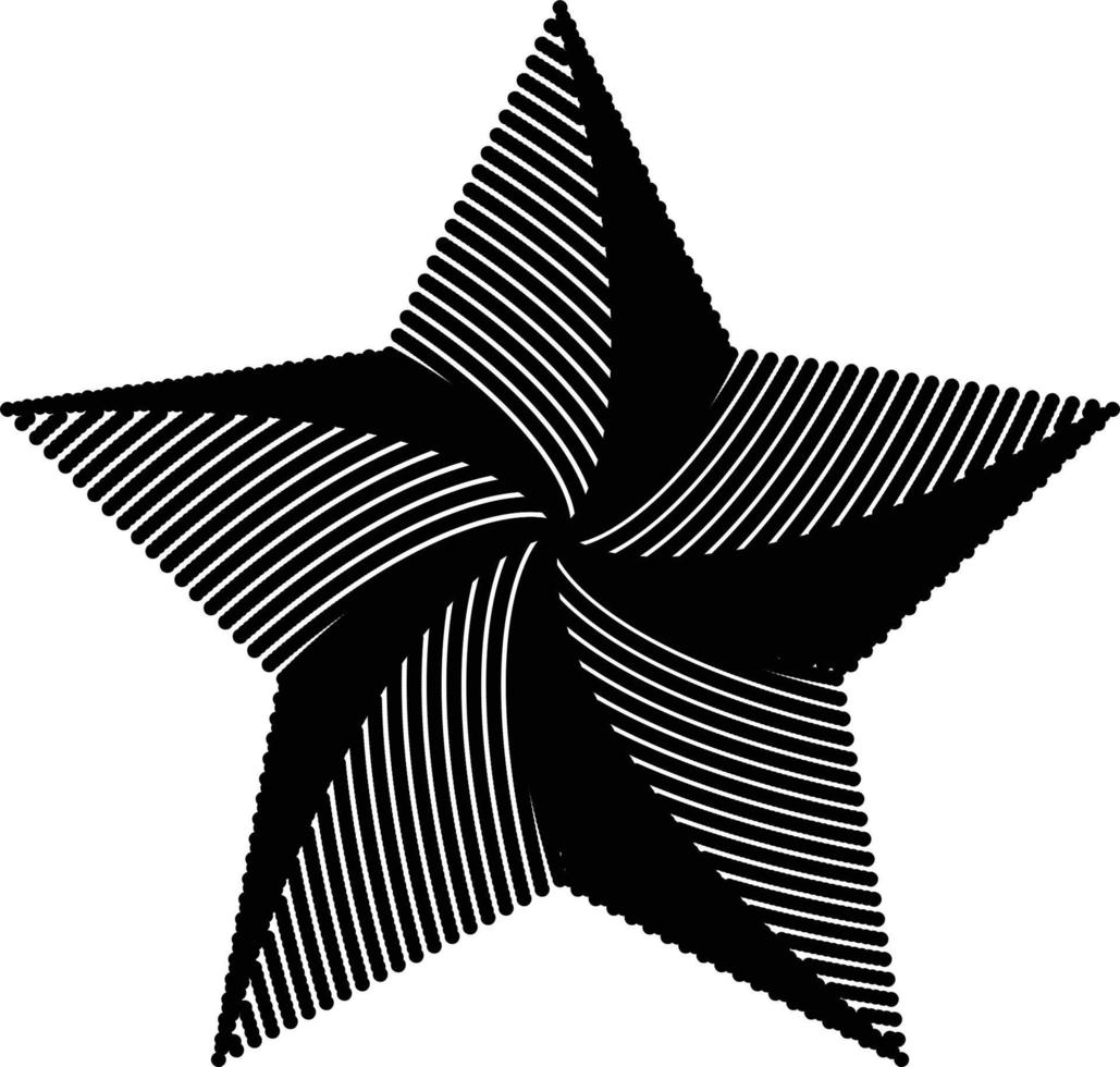 material de ilustración de marco de línea concentrada geométrica en blanco y negro en forma de estrella de mar stock de ilustración vector
