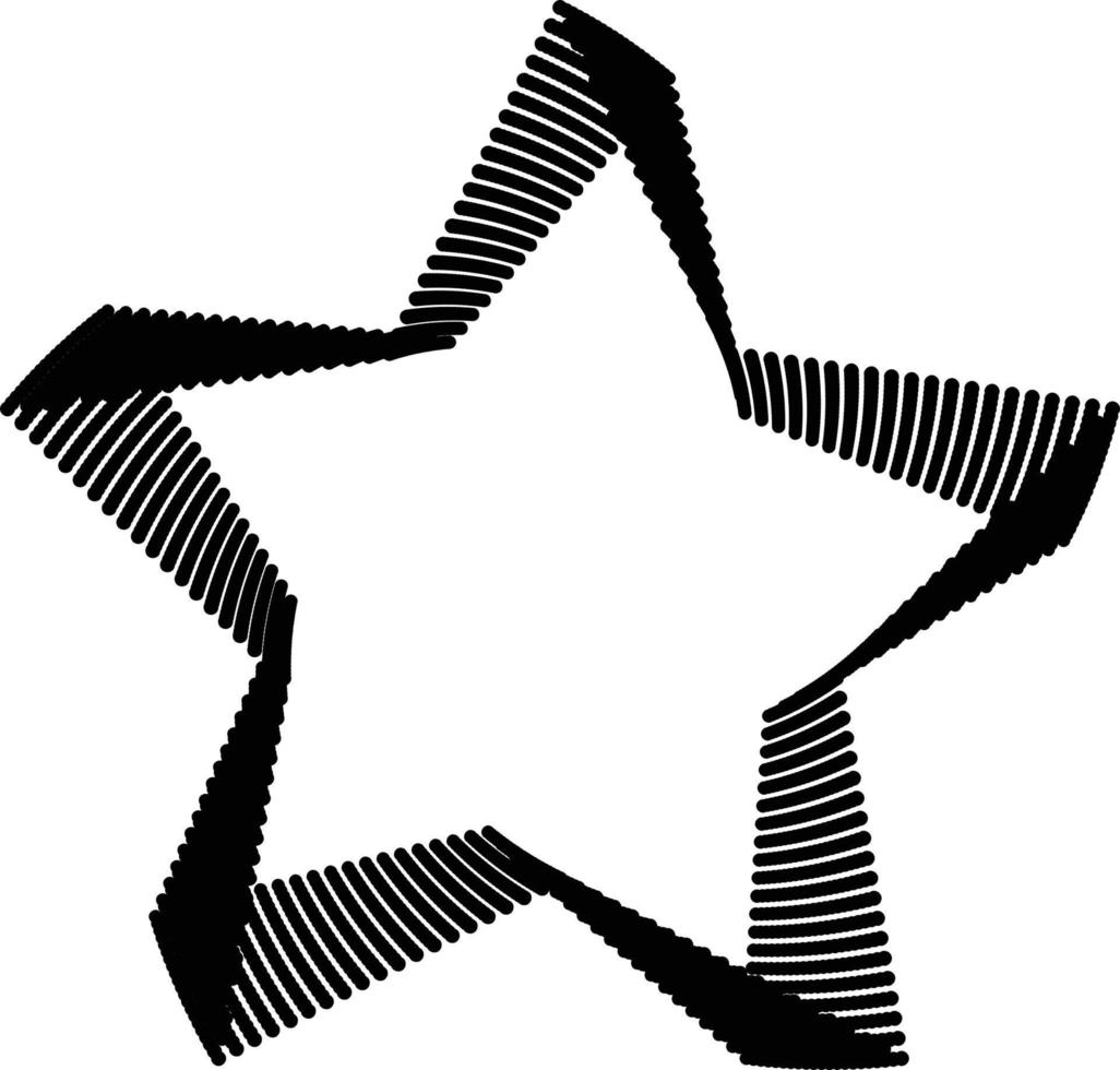 Star Shaped Black and white geometrical concentrated line frame illustration material vector stock illustration.