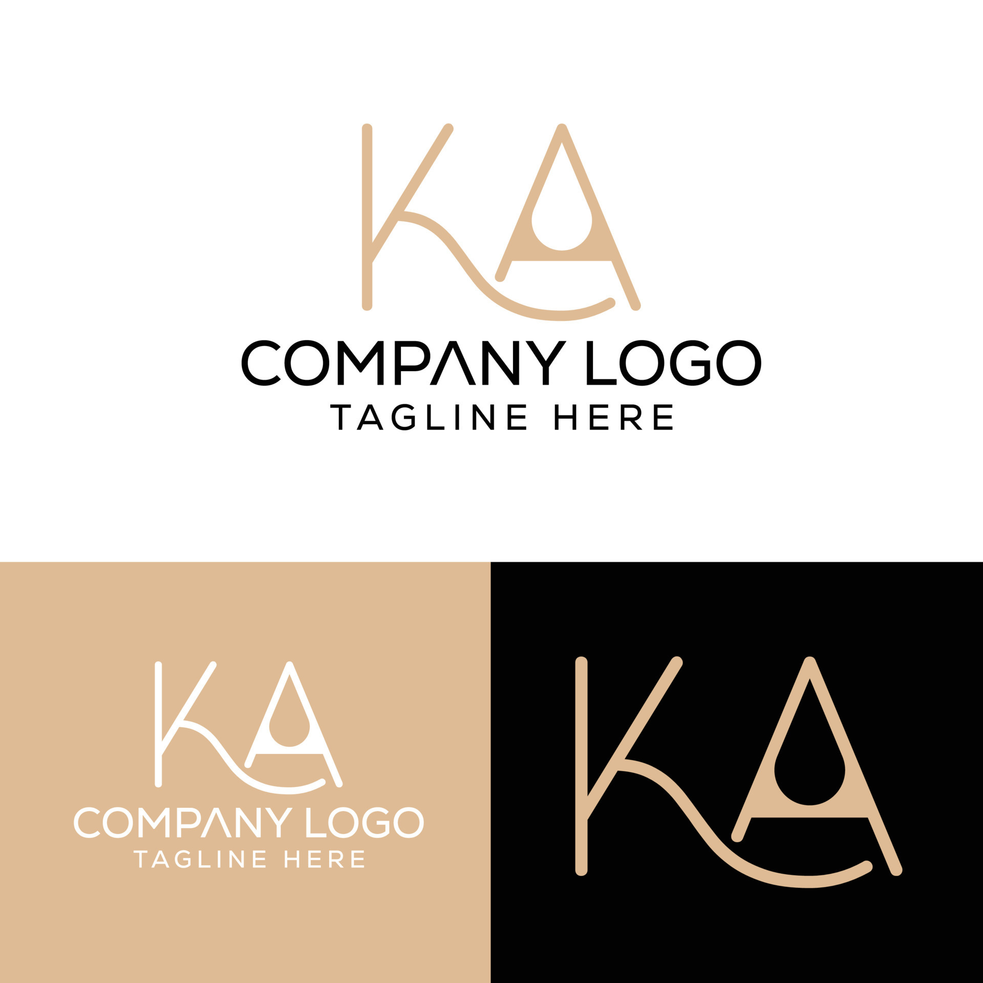 Initial Letter KA Logo Design Monogram Creative Modern Sign Symbol Icon ...