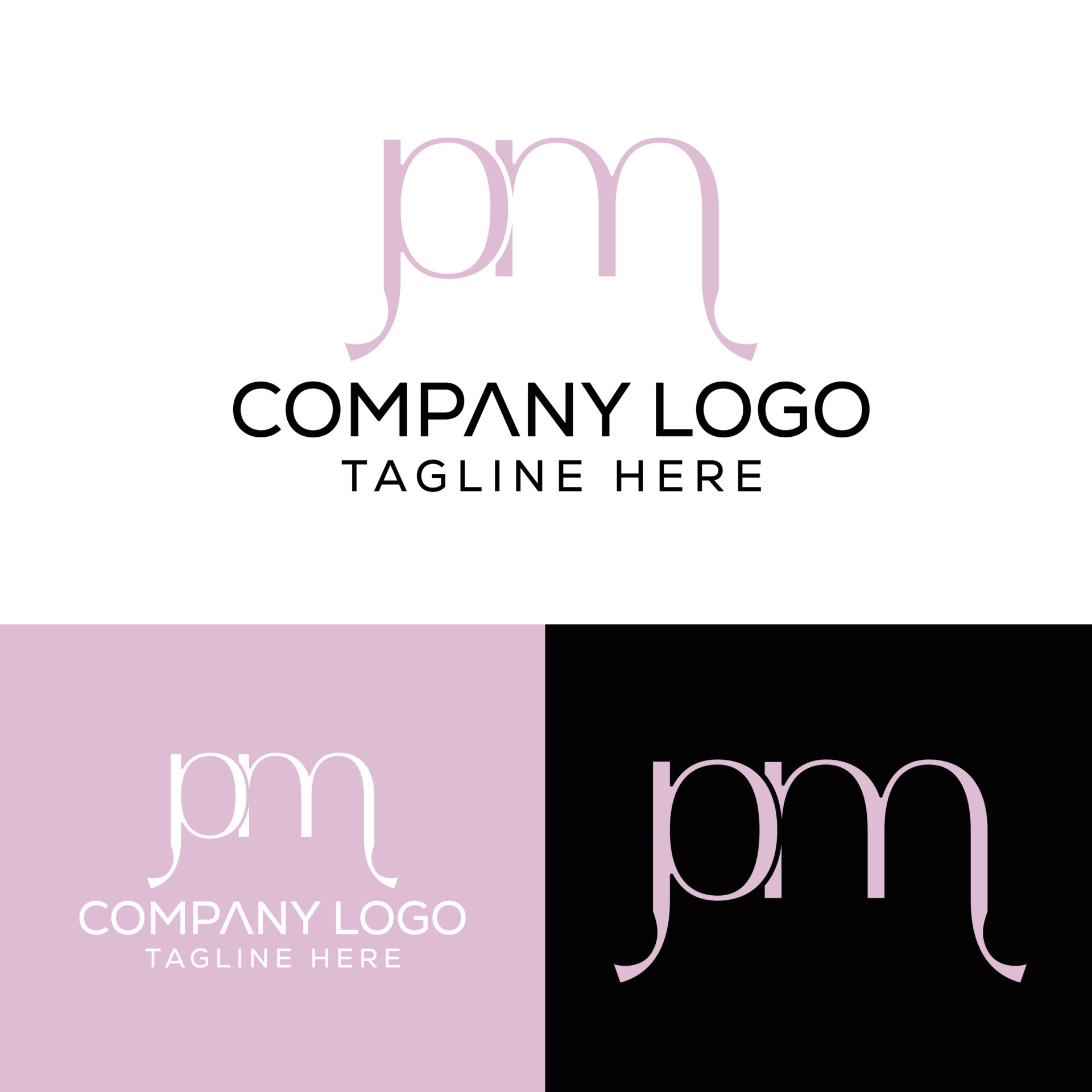 Monogram letter PM logo design Vector. PM letter logo design with