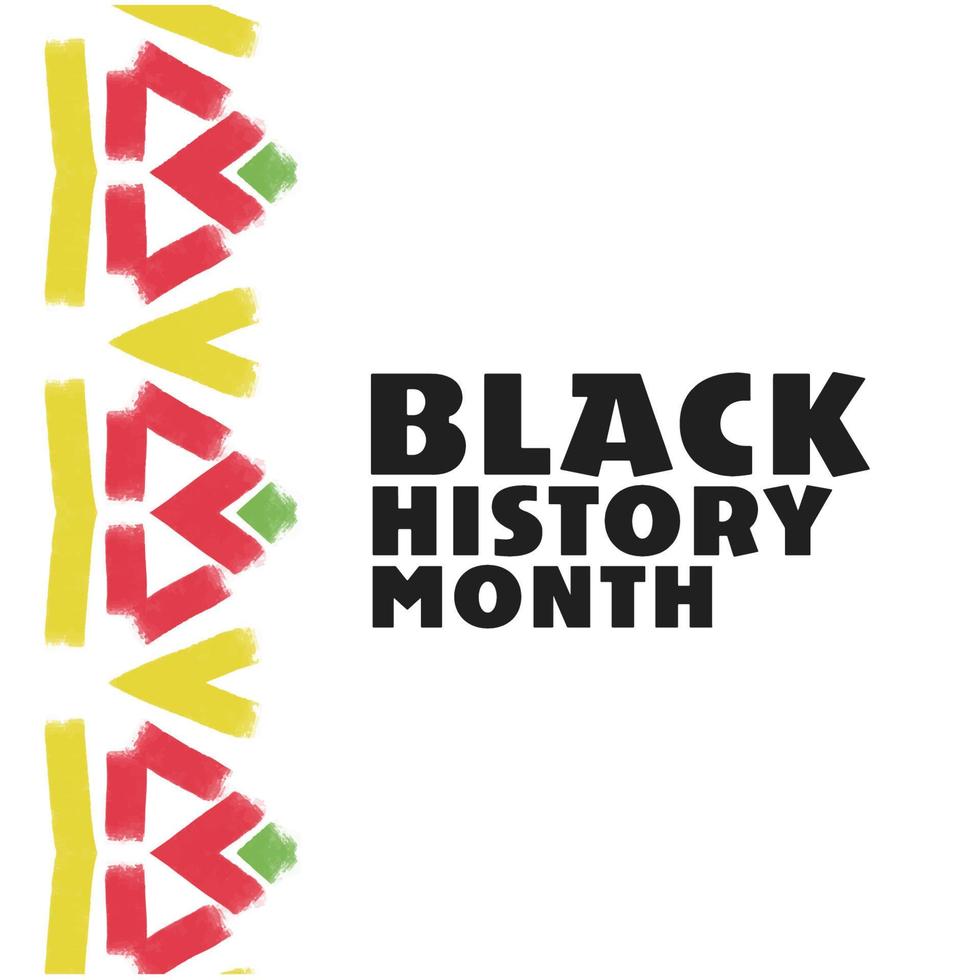 Template for post on white background, geometric pattern, black history month vector
