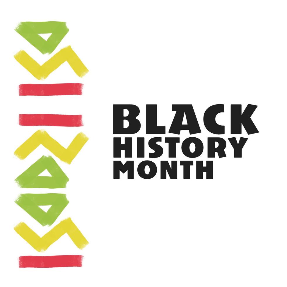 Design on white background, geometric pattern in African style, Black history month vector