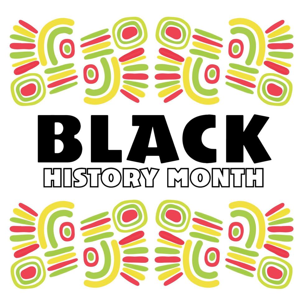 mes de la historia negra, plantilla de banner sobre fondo blanco, africano vector