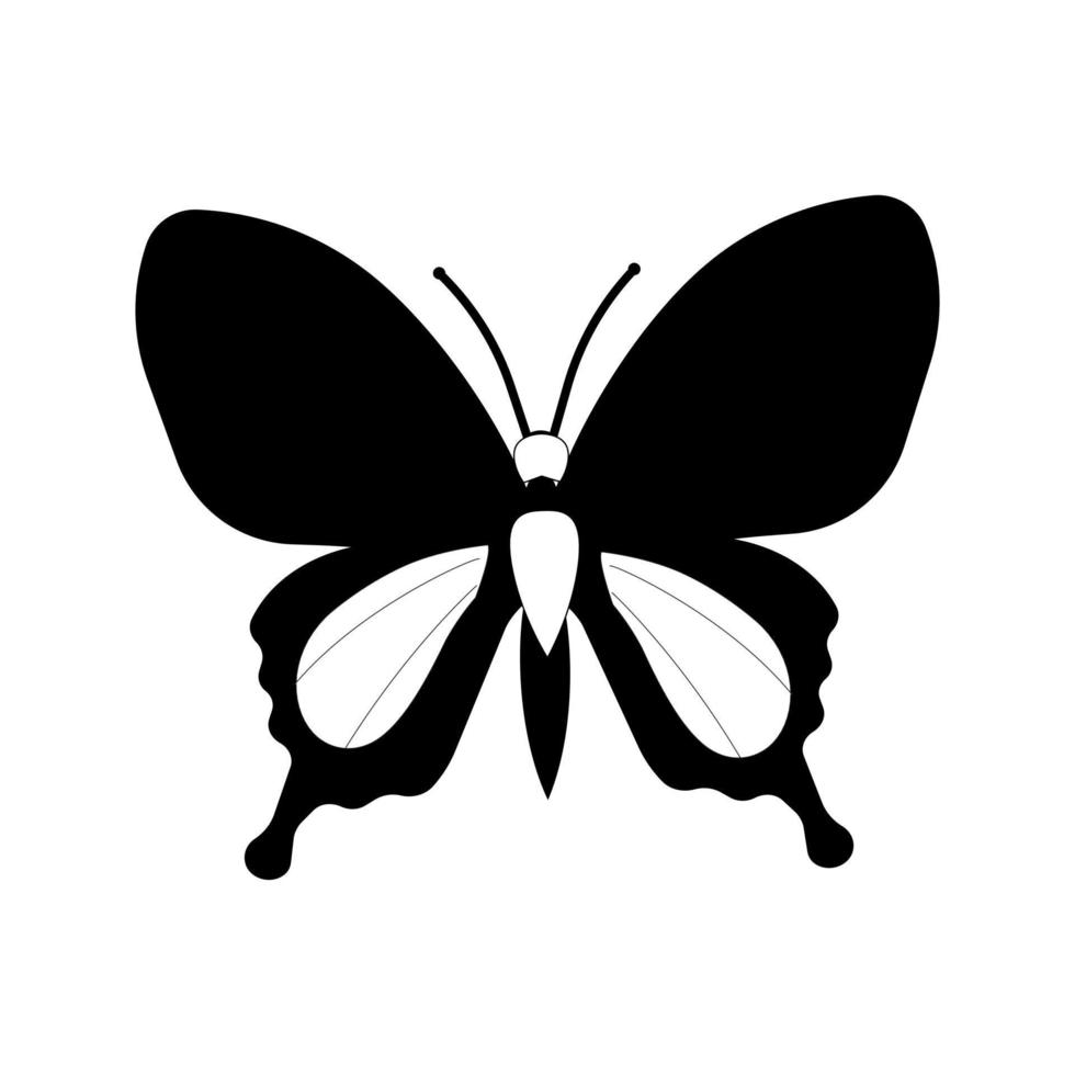 mariposa conjunto gráfico negro blanco aislado dibujo ilustración vector. patrón moderno sin costuras de contornos de mariposa monarca sobre fondo blanco para el diseño de decoración. elemento de diseño de primer plano. vector