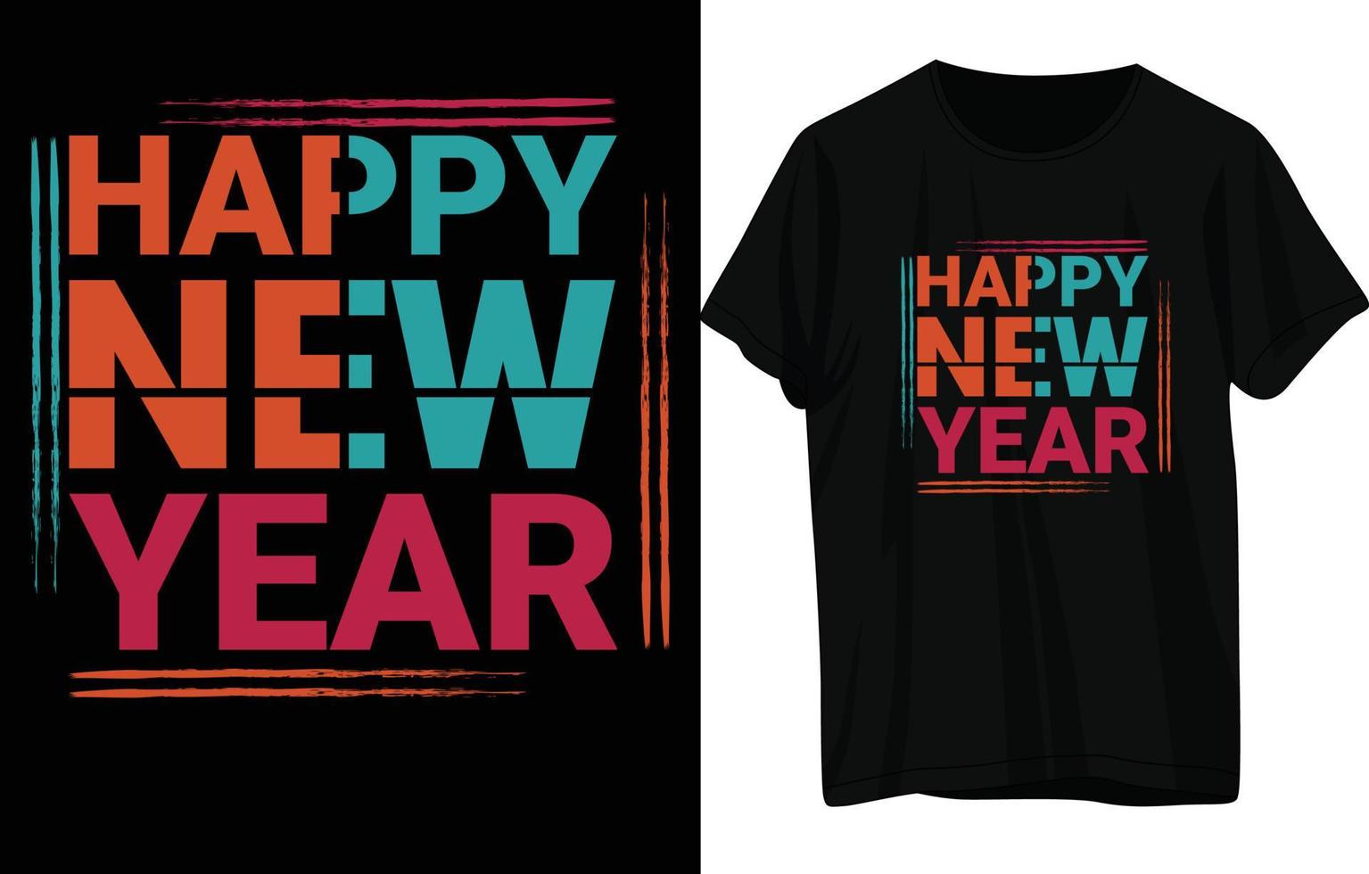 Happy New Year T-Shirt Design vector