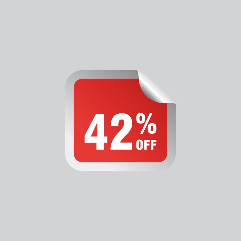 42 discount, Sales Vector badges for Labels, , Stickers, Banners, Tags, Web Stickers, New offer. Discount origami sign banner.