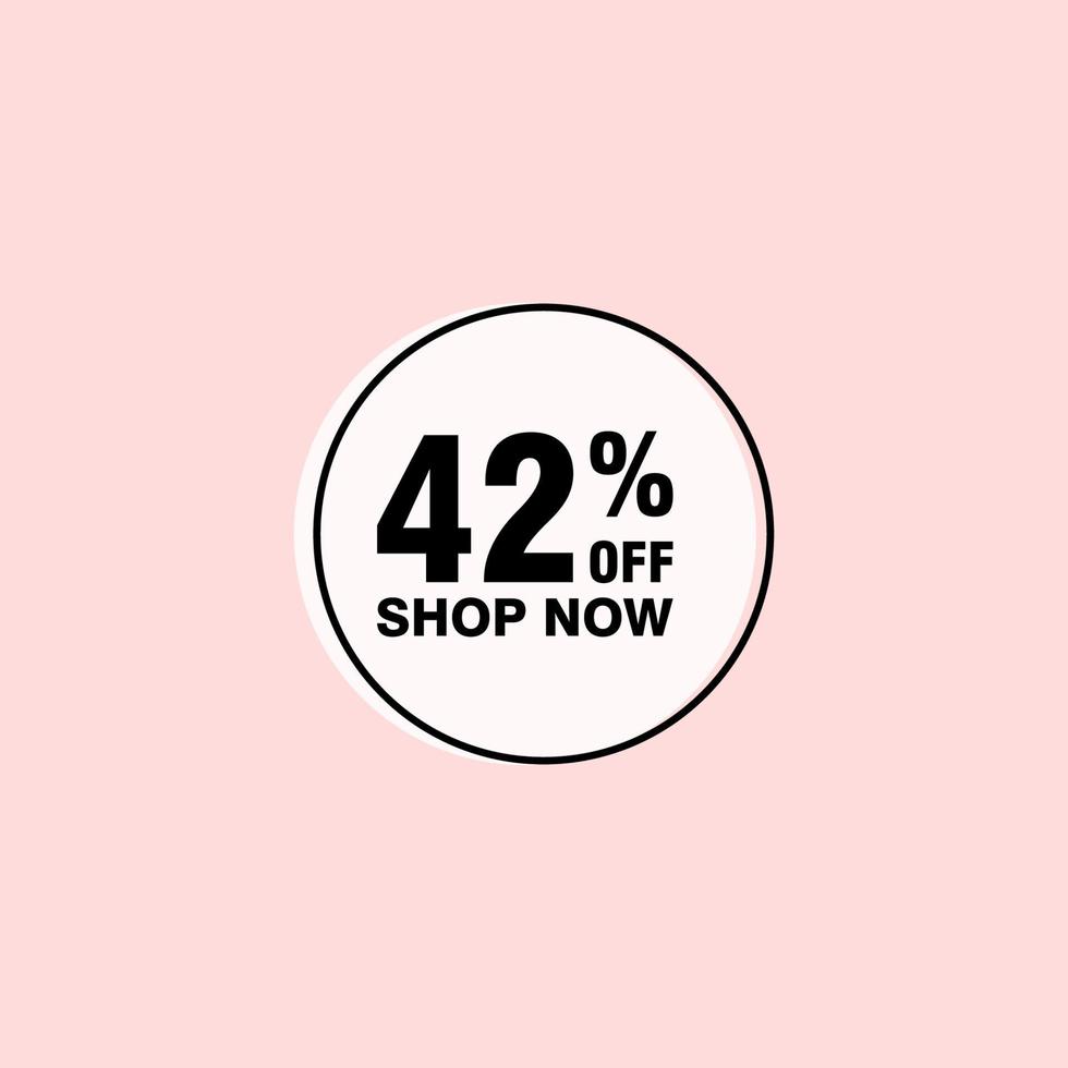 42 discount, Sales Vector badges for Labels, , Stickers, Banners, Tags, Web Stickers, New offer. Discount origami sign banner.