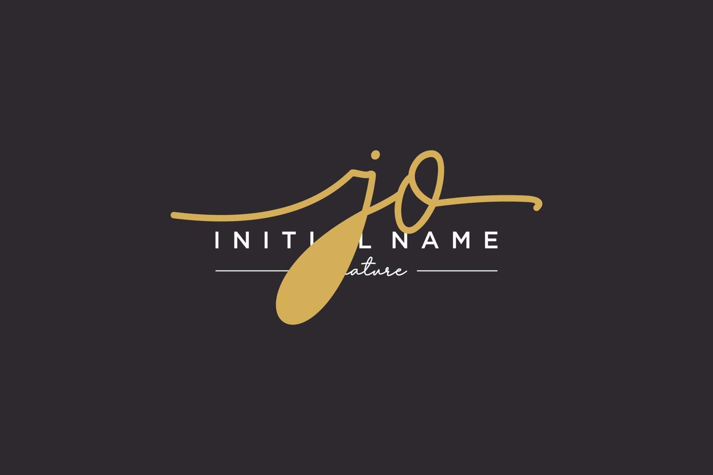 Initial JO signature logo template vector. Hand drawn Calligraphy lettering Vector illustration.