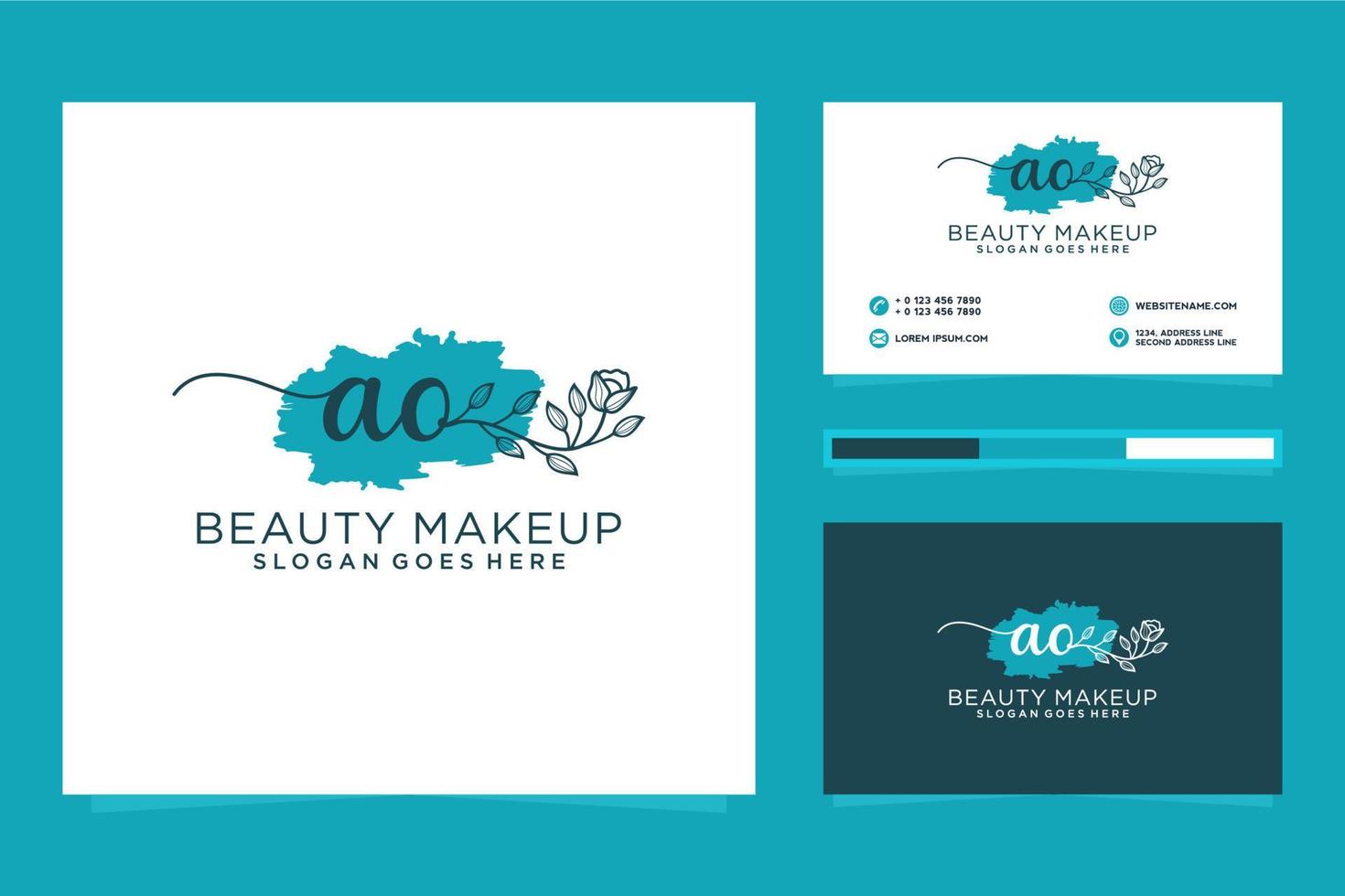 Initial AO Feminine logo collections and business card templat Premium Vector