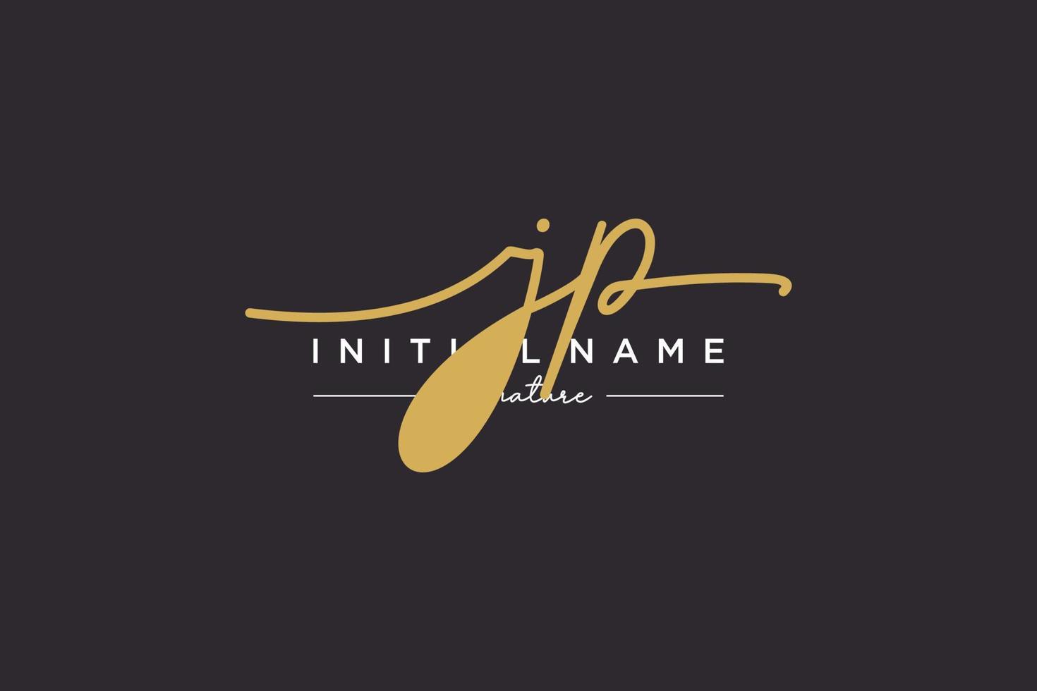 Initial JP signature logo template vector. Hand drawn Calligraphy lettering Vector illustration.