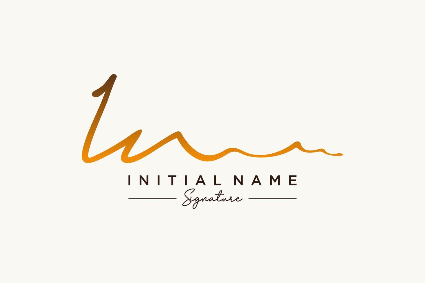 Initial IN signature logo template vector. Hand drawn Calligraphy lettering Vector illustration.