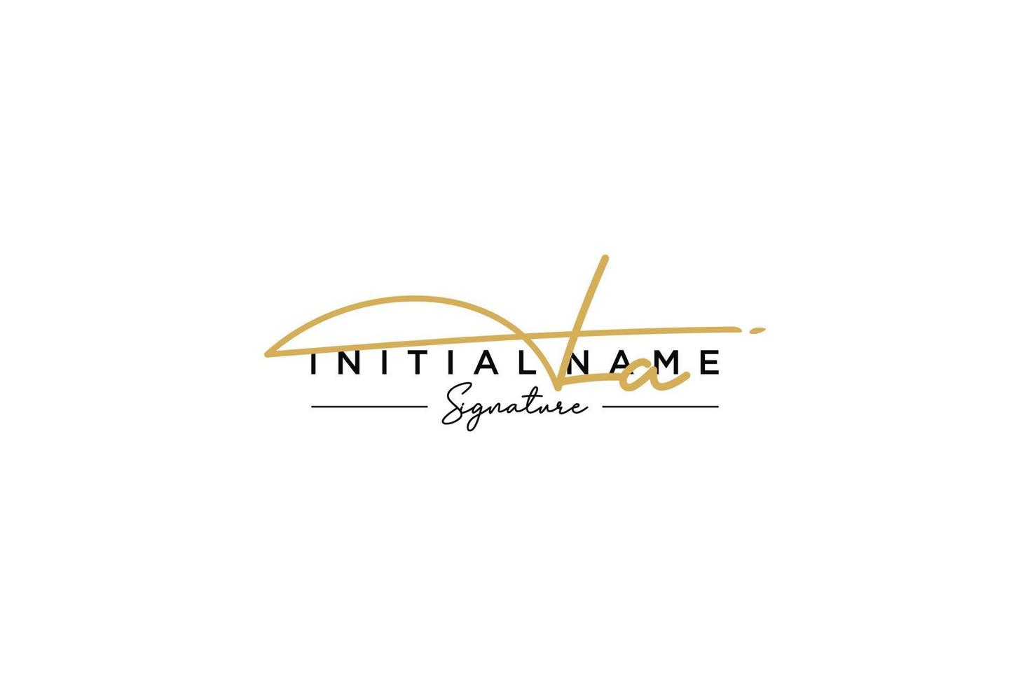 Initial LA signature logo template vector. Hand drawn Calligraphy lettering Vector illustration.
