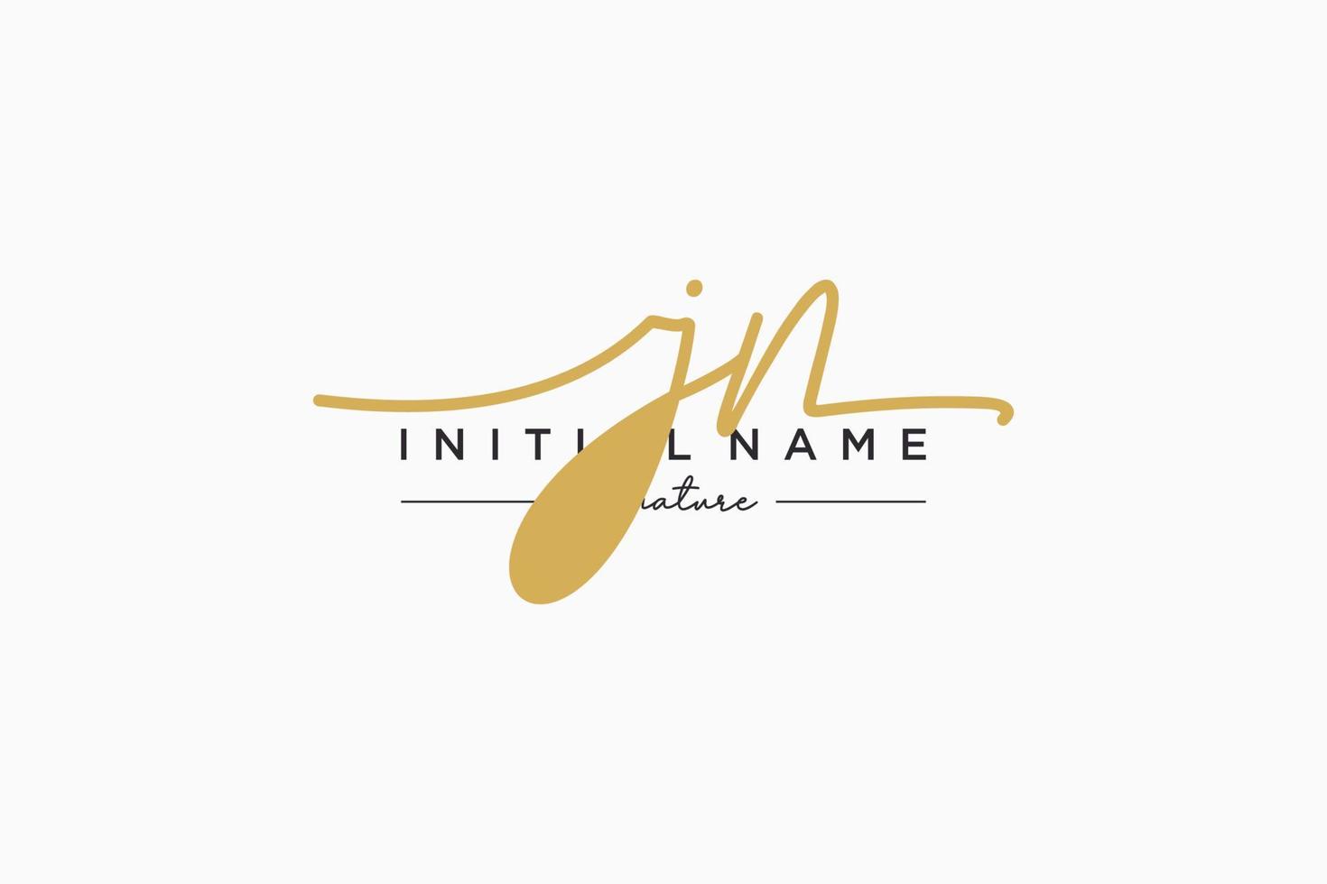 Initial JN signature logo template vector. Hand drawn Calligraphy lettering Vector illustration.