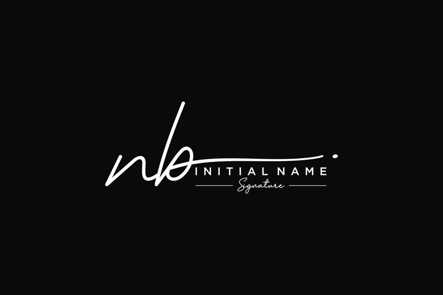 Initial NB signature logo template vector. Hand drawn Calligraphy lettering Vector illustration