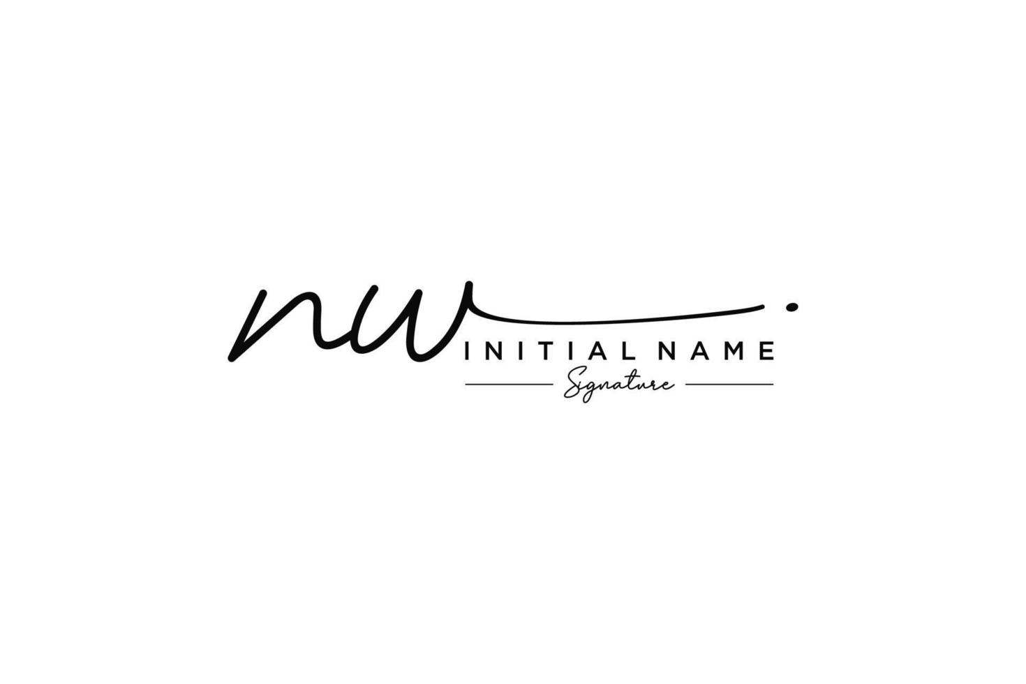 Initial NW signature logo template vector. Hand drawn Calligraphy lettering Vector illustration.