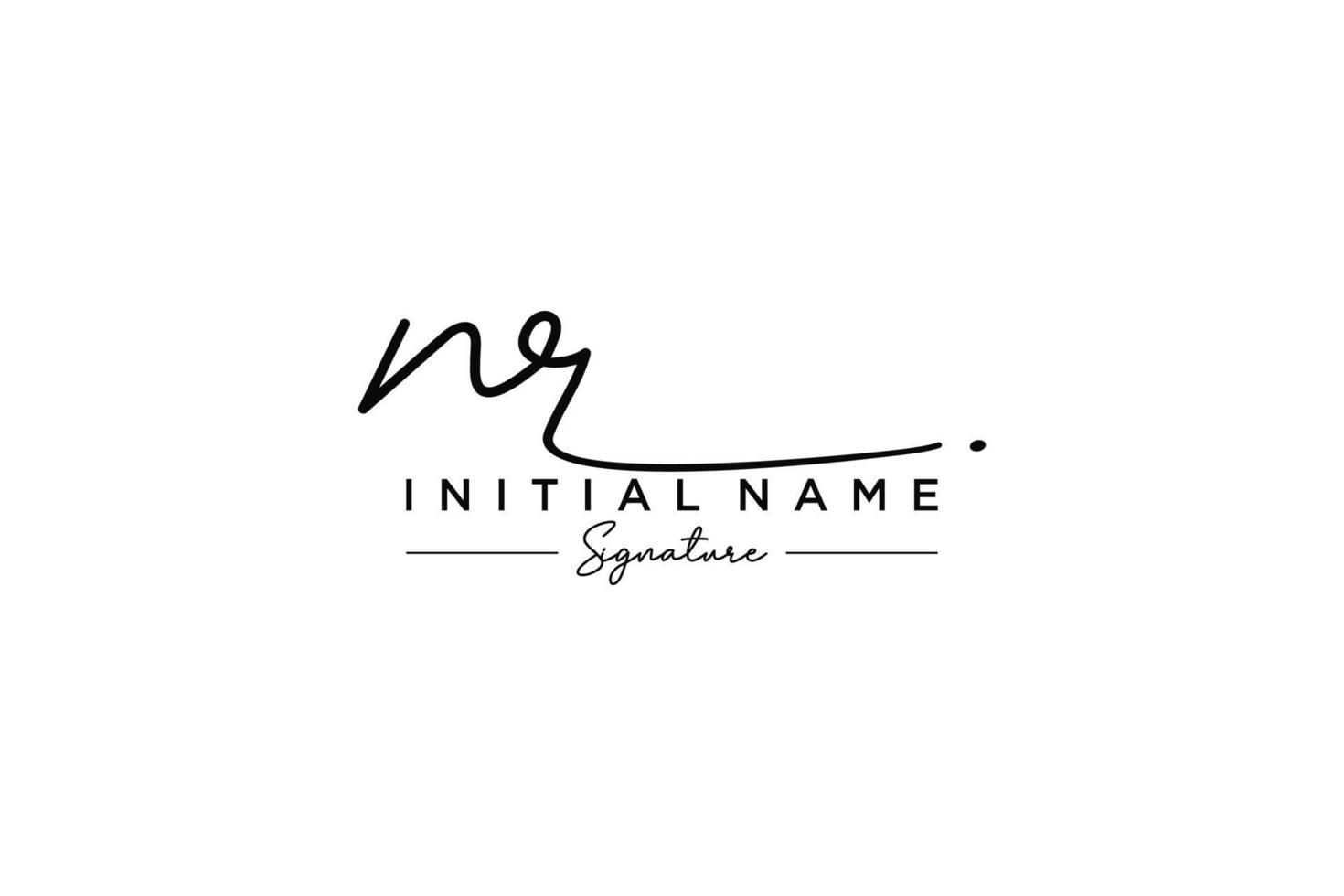 Initial NR signature logo template vector. Hand drawn Calligraphy lettering Vector illustration.