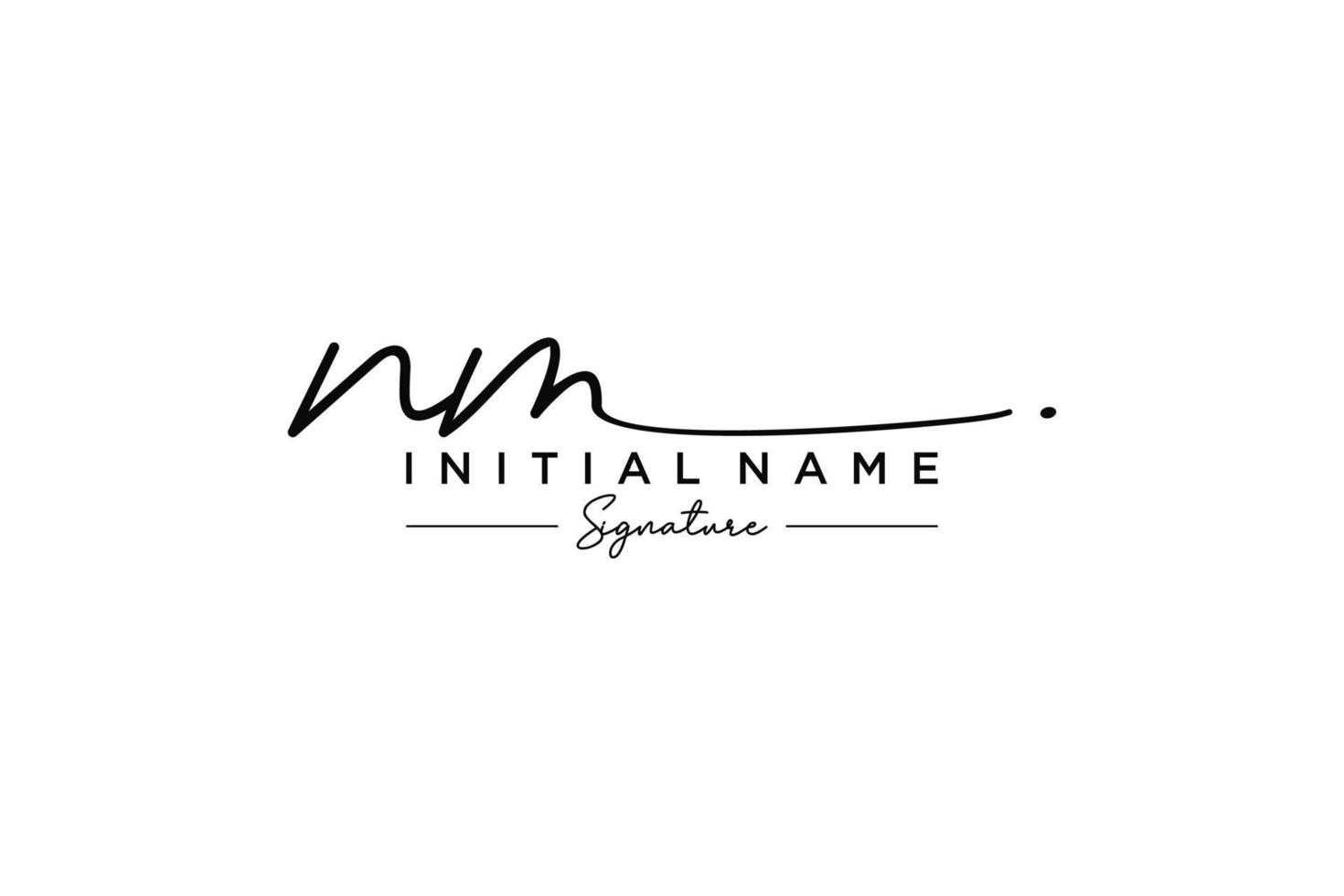 Initial NM signature logo template vector. Hand drawn Calligraphy lettering Vector illustration.