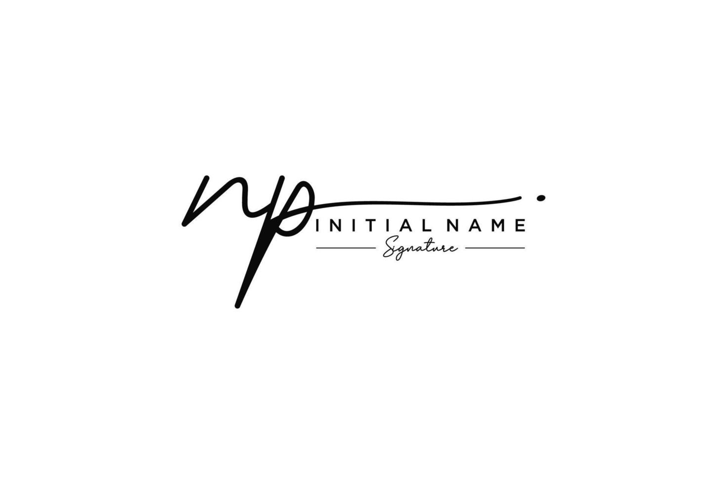 Initial NP signature logo template vector. Hand drawn Calligraphy lettering Vector illustration.