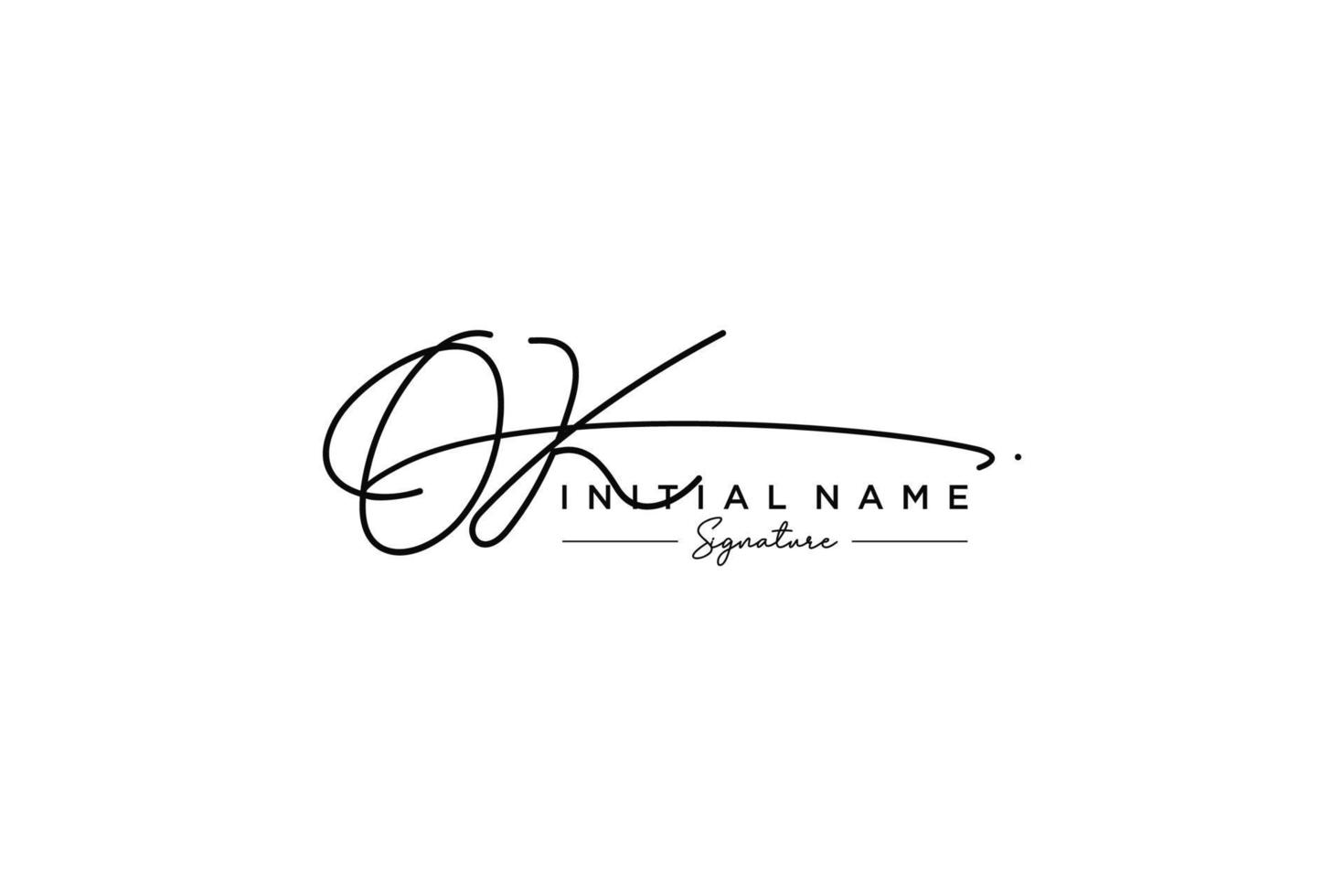 Initial OK signature logo template vector. Hand drawn Calligraphy lettering Vector illustration.