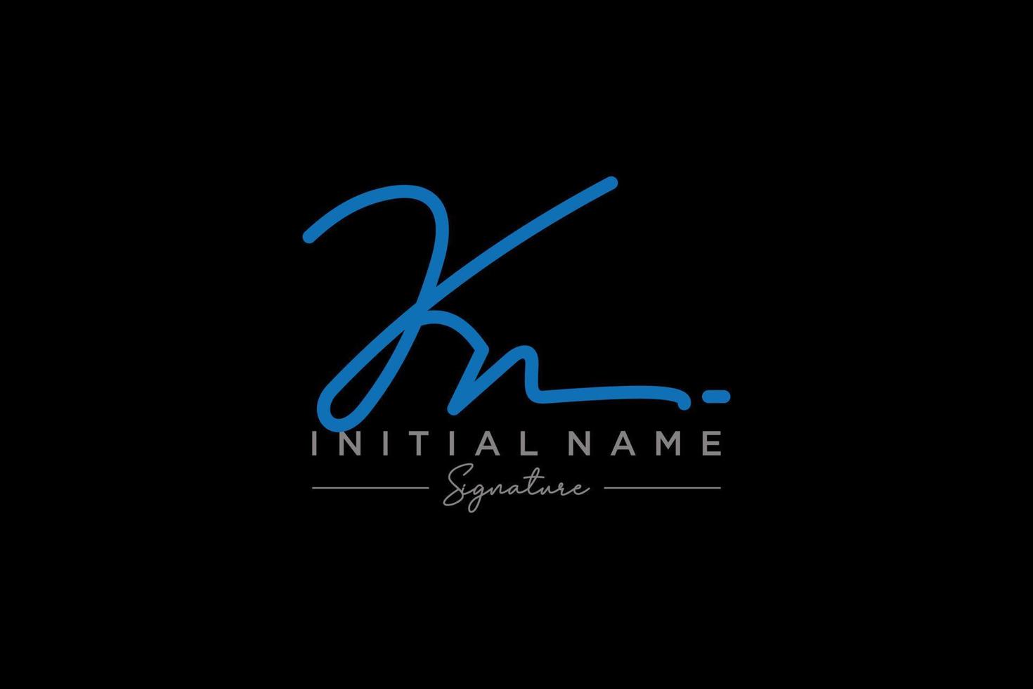Initial KN signature logo template vector. Hand drawn Calligraphy lettering Vector illustration.