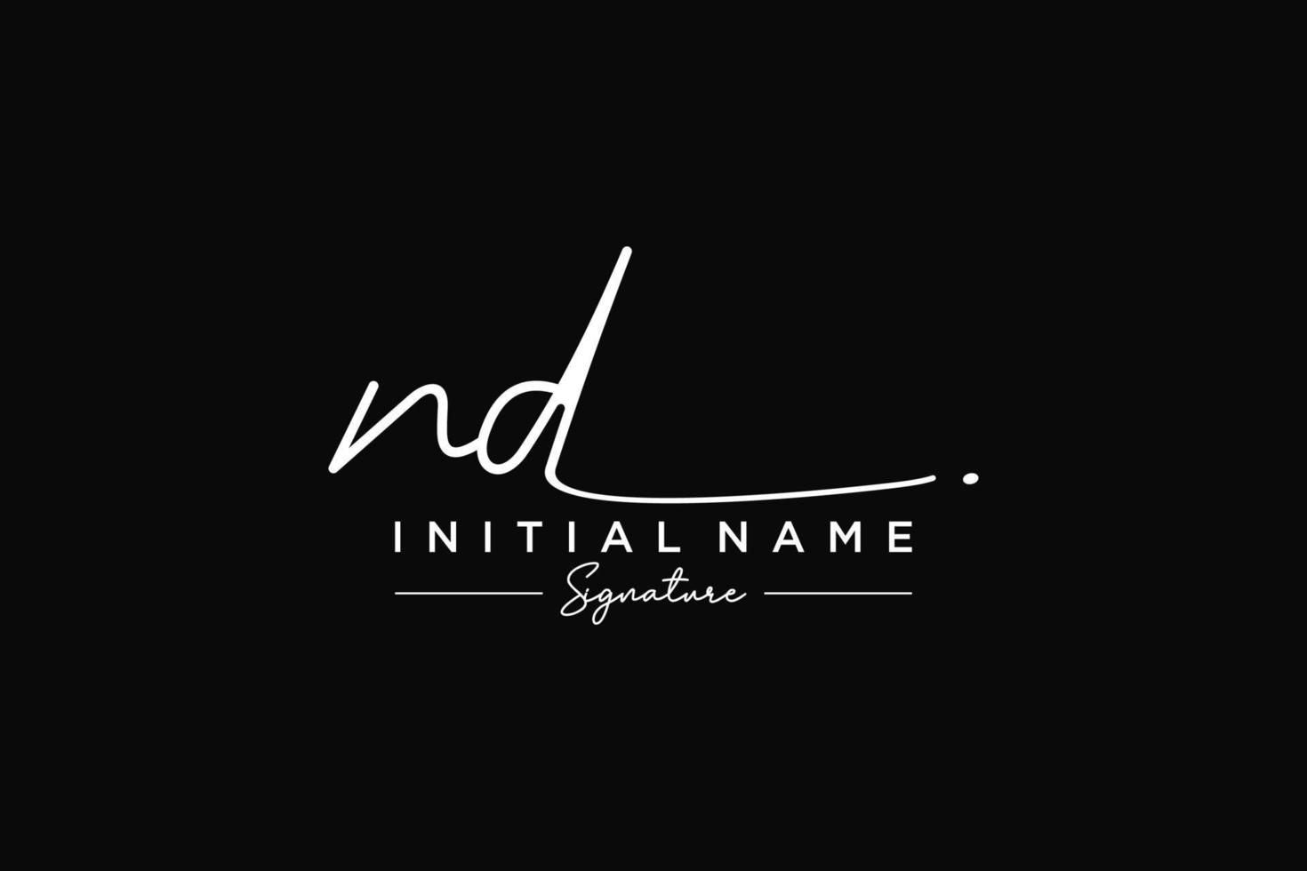 Initial ND signature logo template vector. Hand drawn Calligraphy lettering Vector illustration.