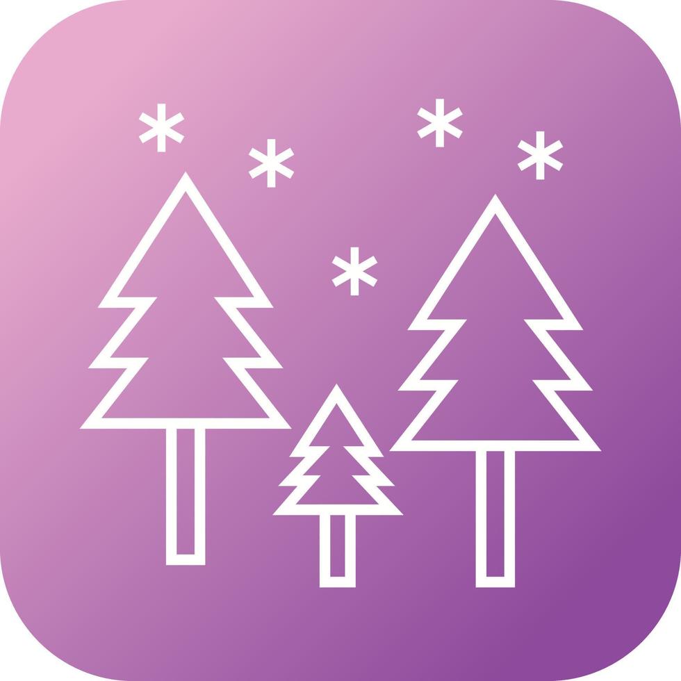 Beautiful Snow In Trees Line Vector Icon