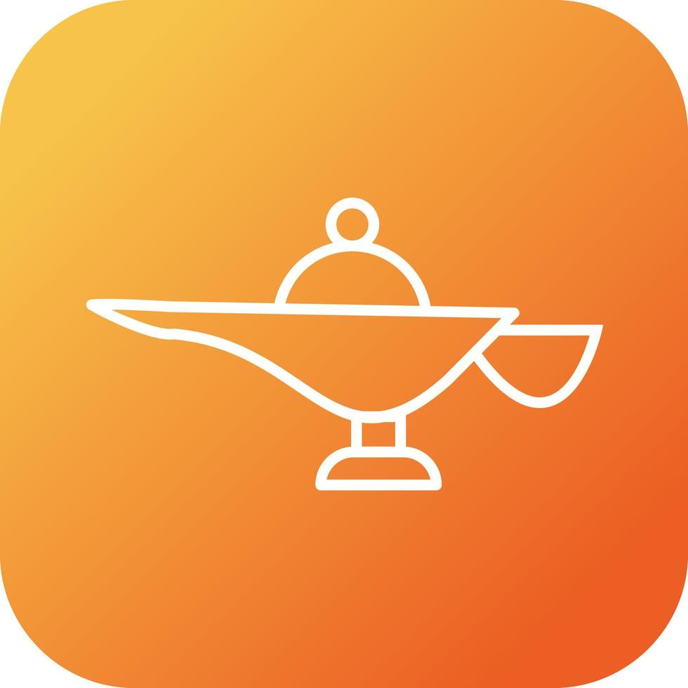 Beautiful Magical Lamp Line Vector Icon