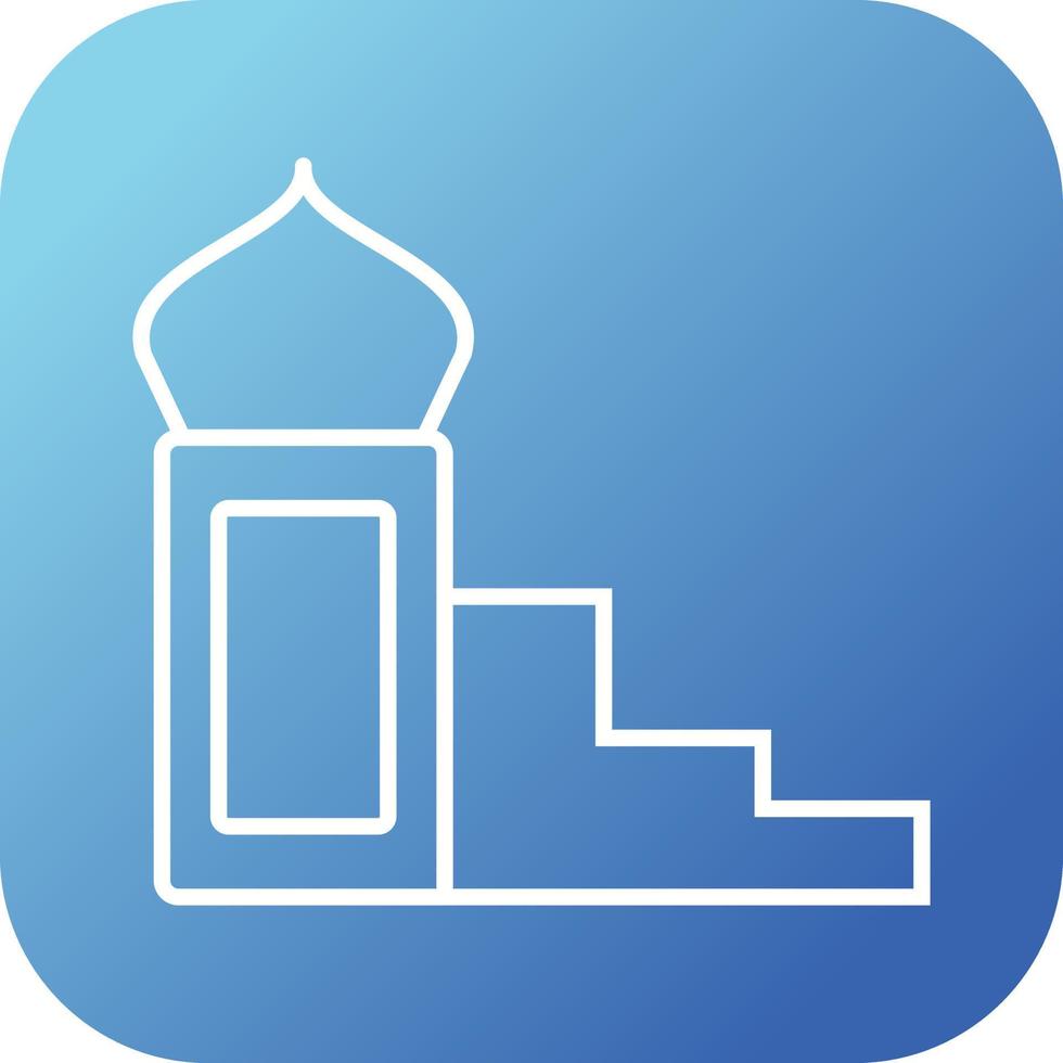 Beautiful Mimbar Line Vector Icon