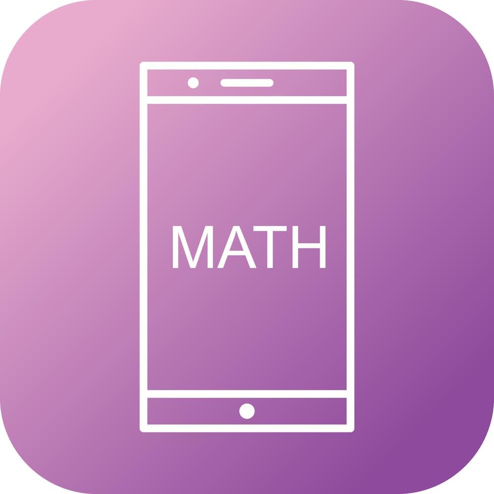 Beautiful Math on Mobile line Vector Icon