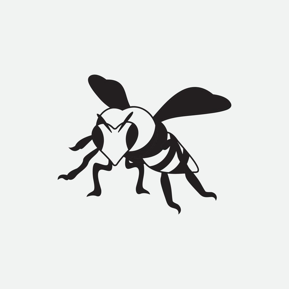 abeja logo vector ilustración diseño icono logo