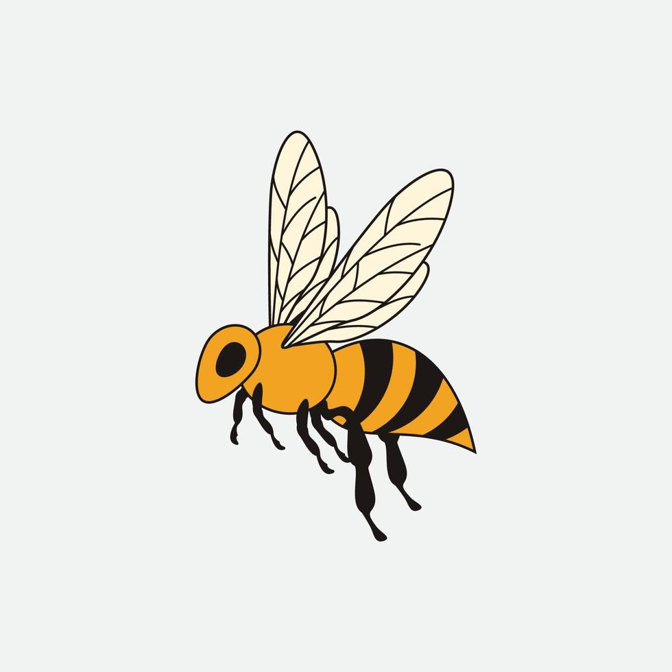 bee logo illustrations design icon vector