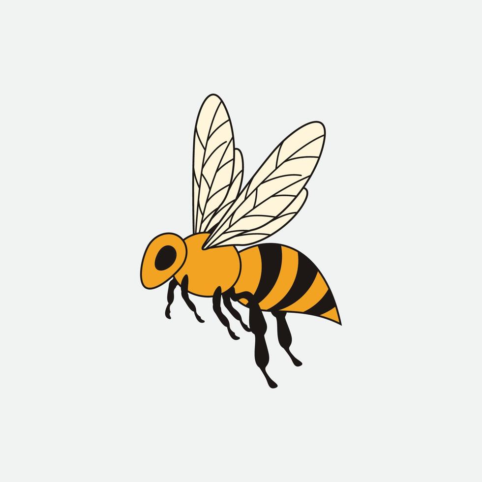 icono de diseño de ilustraciones de logotipo de abeja vector