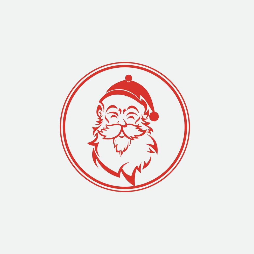 logotipo de icono de diseño de ilustraciones vectoriales de santa claus vector