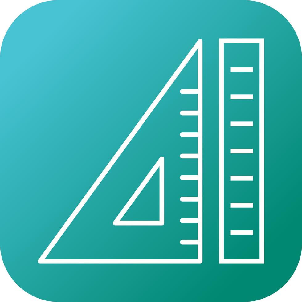 Beautiful Ruler and Set Square Line Vector Icon