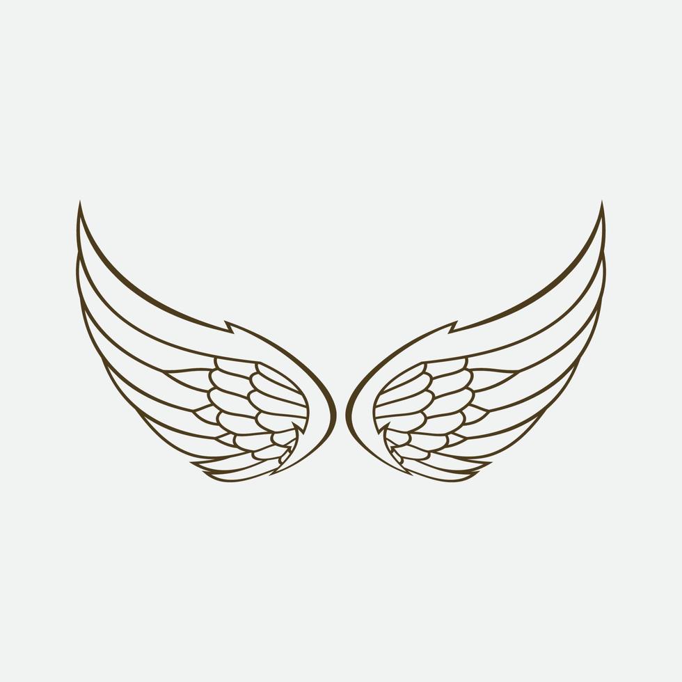 wings illustration design icon logo vector