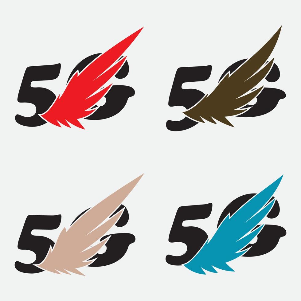 five g logo  vector illustrations