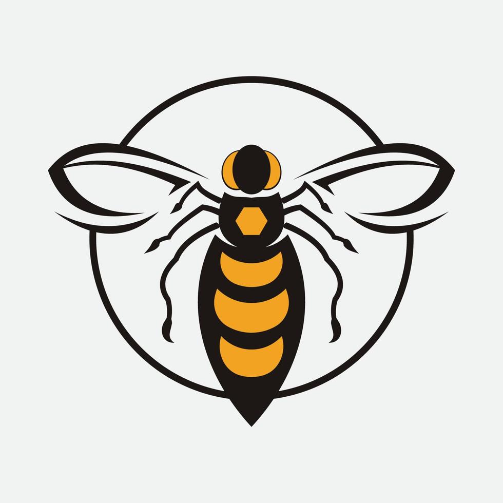 icono de diseño de ilustraciones de logotipo de abeja vector