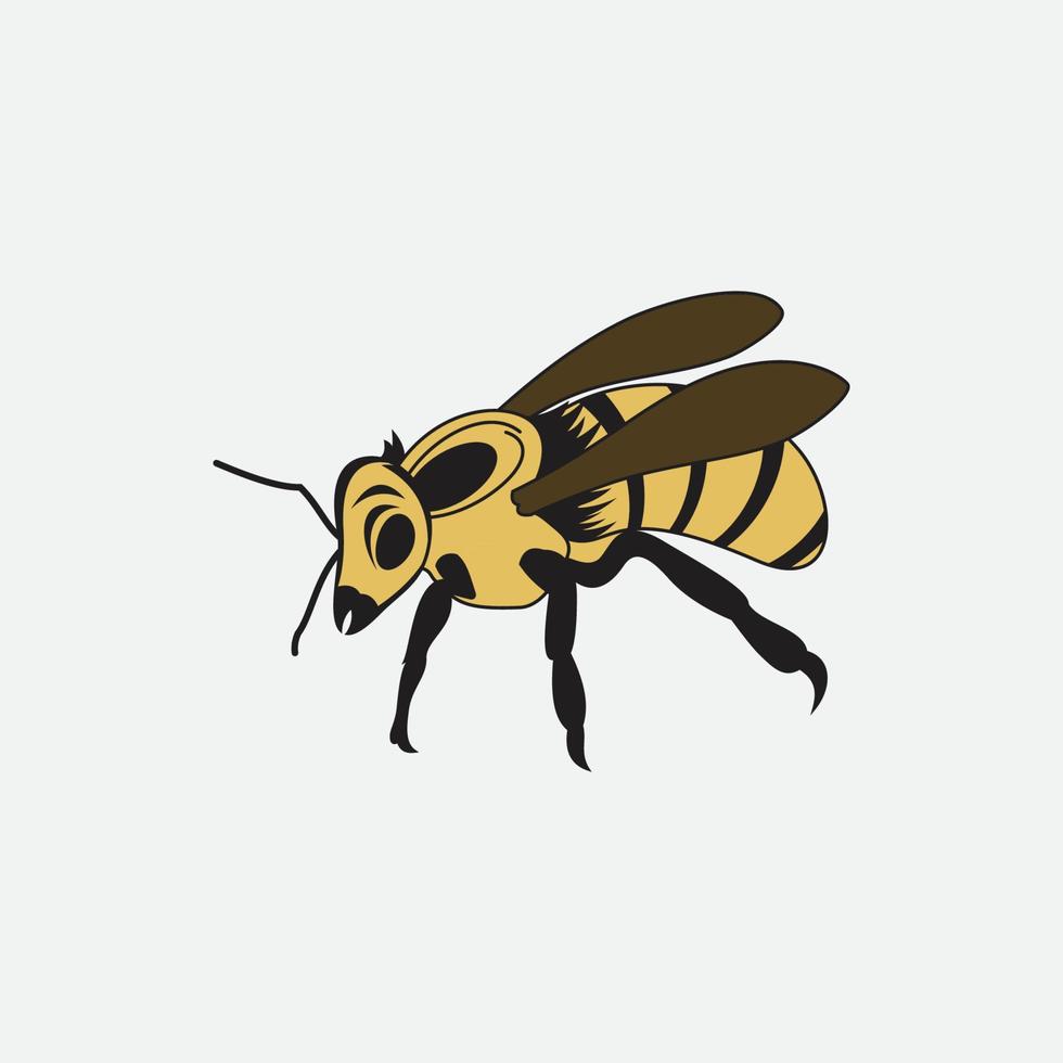 abeja logo vector ilustración diseño icono logo