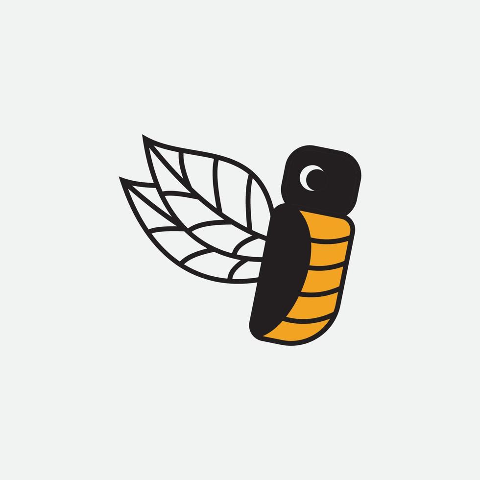 bee logo vector illustration design icon logo