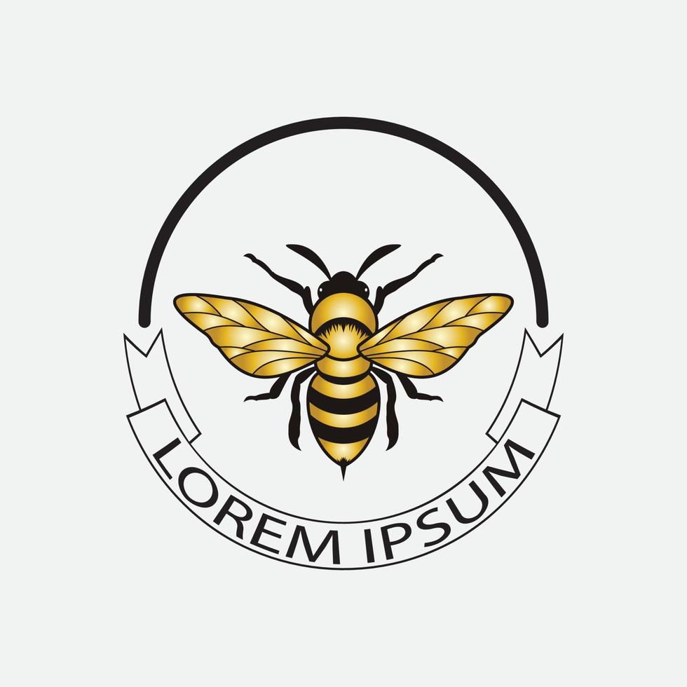 abeja logo vector ilustración diseño icono logo