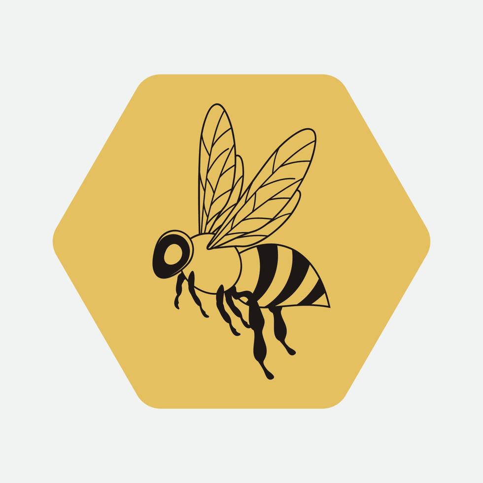 icono de diseño de ilustraciones de logotipo de abeja vector