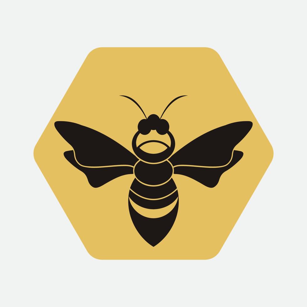 icono de diseño de ilustraciones de logotipo de abeja vector