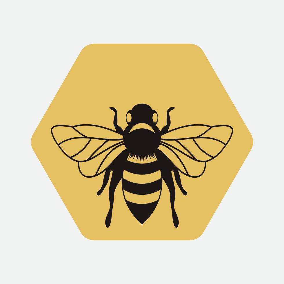 icono de diseño de ilustraciones de logotipo de abeja vector