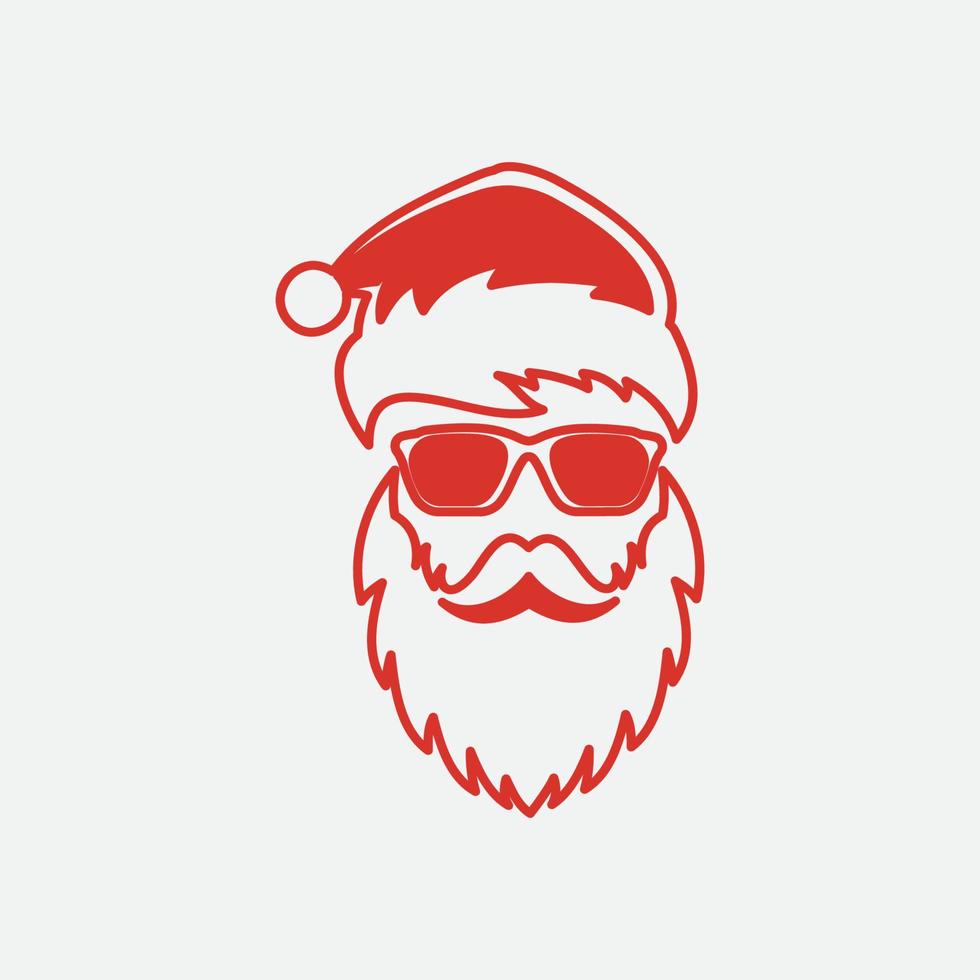 logotipo de icono de diseño de ilustraciones vectoriales de santa claus vector